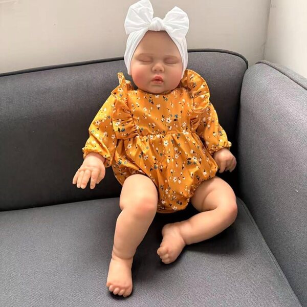 Lonian Reborn Baby 60 cm realistische Neugeborenenpuppe aus weichem Vinyl mit Kleidung und Zubehör