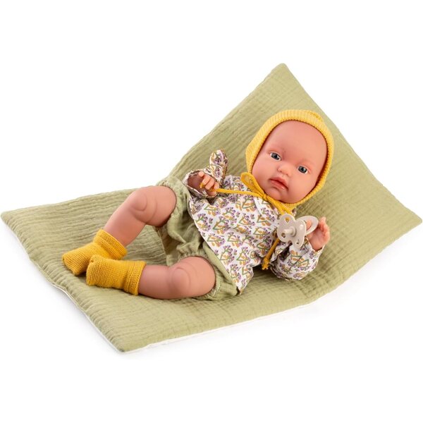 Toneta, 34 cm große Neugeborenenpuppe mit flexiblem Körper und buntem Popurit-Kissen