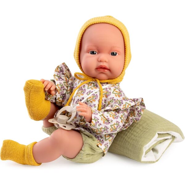 Toneta, 34 cm große Neugeborenenpuppe mit flexiblem Körper und buntem Popurit-Kissen