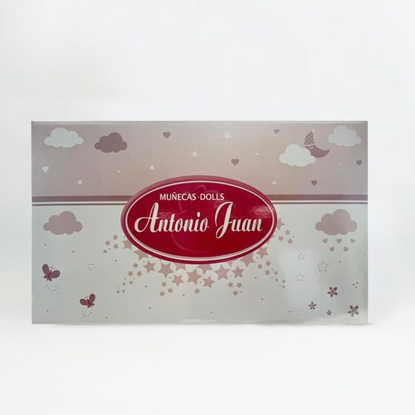 Muñecas Antonio Juan Tufi Neugeborenes 34 cm mit Body und rosa Fellweste