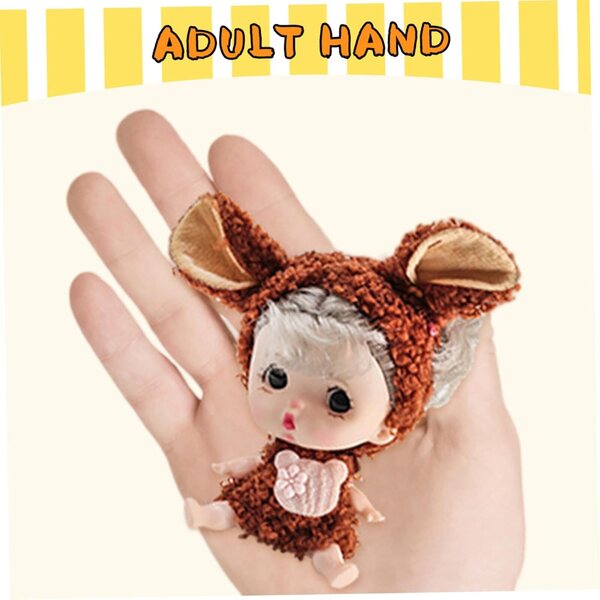 Mini-Babypuppe 3,15" mit großen Augen, 6 Stile aus realistischem PVC für Kinder