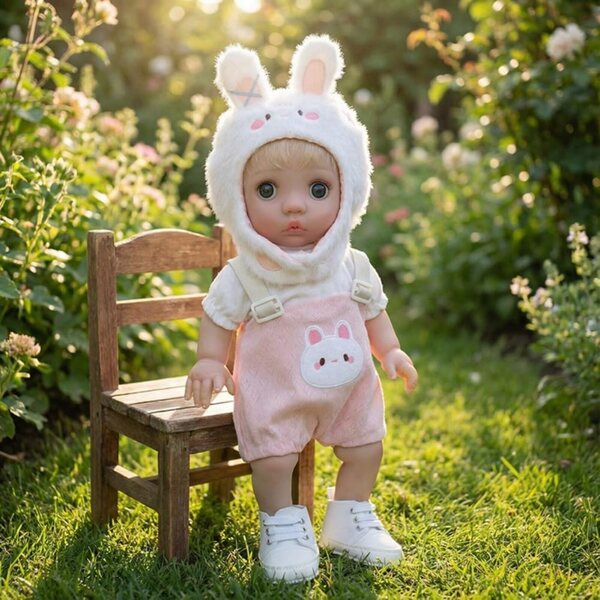 Lonian Ganzkörper-Reborn-Puppe, 40 cm, mit rekonstruiertem Haar, realistisches neugeborenes Mädchen
