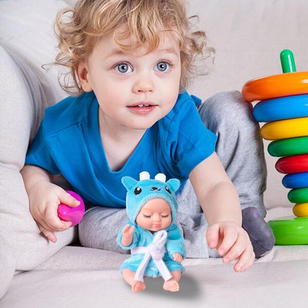 Realistische Puppe für Kinder mit beweglichen Gliedmaßen, weich und klein, ab 3 Jahren
