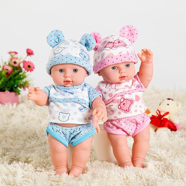 Bambola Neonato in Vinile 30 cm Realistica, Morbida e Vestita con Cappellino