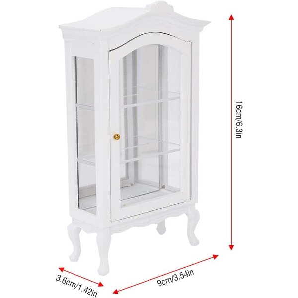 Vetrina Miniatura 1:12 in Legno per Casa delle Bambole, Tre Strati e Finestra Trasparente