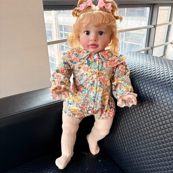 Lonian Pippa 26 inch realistische pasgeboren herboren pop met zacht lichaam en echt haar