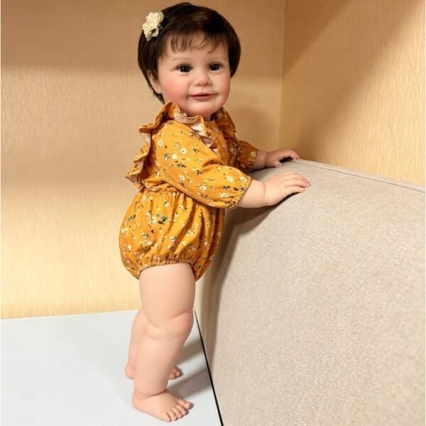 Lonian Pupa Newborn Reborn 66 cm in siliconen met realistisch krullend haar