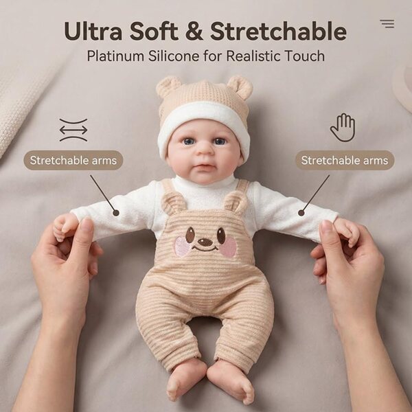 Lonian Girl Pupa Reborn 12 Pollici in Silicone Morbido e Realistico con Vestiti