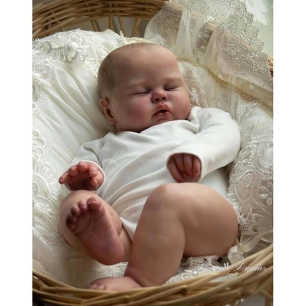 Lonian Big Chubby 24 Zoll realistische neugeborene wiedergeborene Puppe aus weichem Silikon