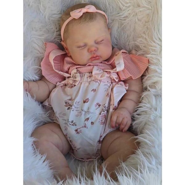 Lonian Reborn pup 60 cm zacht en realistisch met katoenen lijfje en accessoires inbegrepen