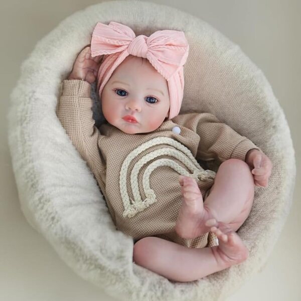 Lonian Reborn Baby realistische Puppe 45 cm mit weichem, schwerem Baumwollkörper