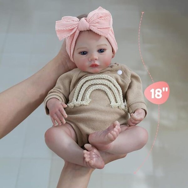 Lonian Reborn Baby Bambola Realistica 45 cm con Corpo Morbido in Cotone Pesato