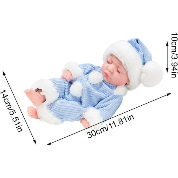 30 cm große realistische wiedergeborene Puppe mit Kleidung für Kinder ab 3 Jahren, weich und einfach zu handhaben