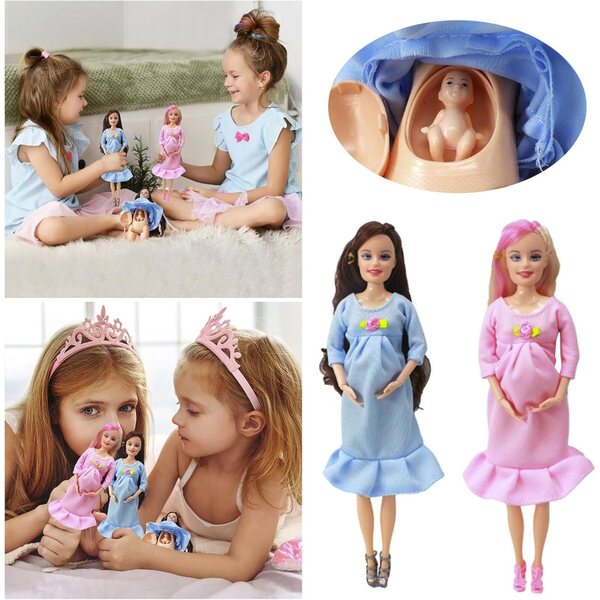 Realistische Schwangerschaftspuppe 30 cm mit Zubehör für Kinder – Lernspiel