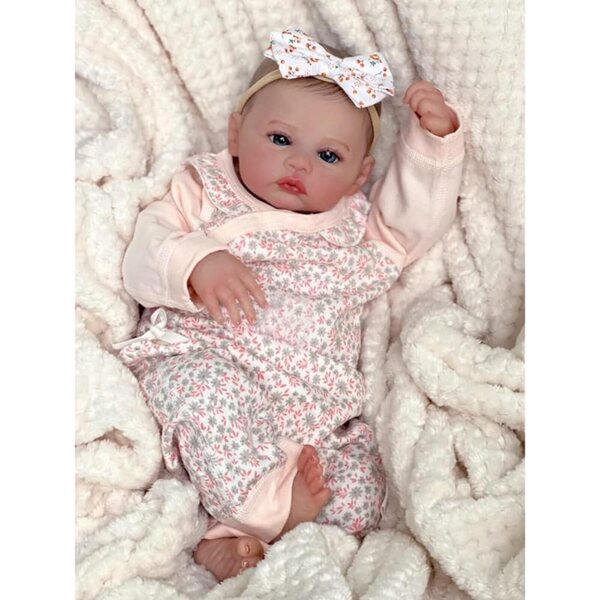 Lonian Reborn Baby 45 cm – Realistische Neugeborenenpuppe mit weichem Baumwollkörper und Zubehör