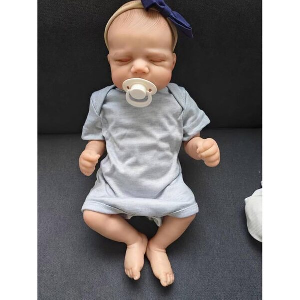 Peluche nouveau-né Reborn Lonian 45 cm avec corps en tissu et accessoires inclus