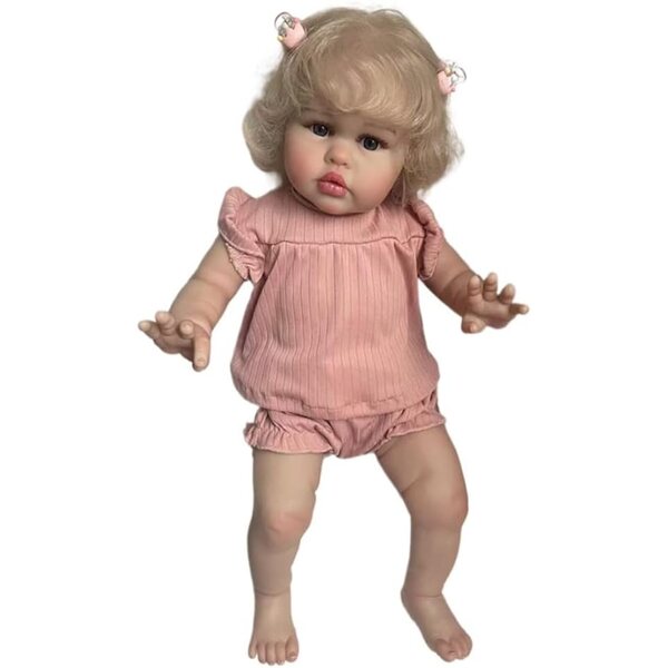Peluche nouveau-né Reborn Lonian 45 cm avec corps en tissu et accessoires inclus
