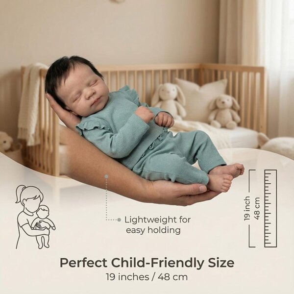 Lonian Bambola Reborn Silicone 48CM Bambina Realistica con Accessori Completi