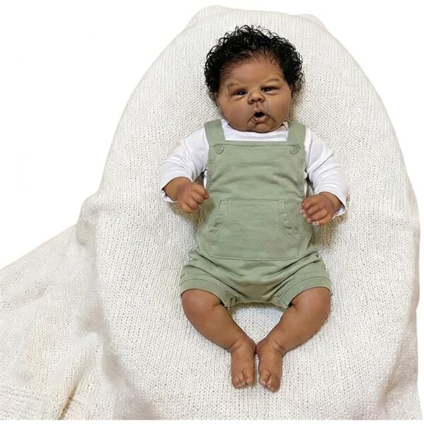 Lonian Reborn African American Baby Girl 50 cm realistischer weicher Körper für Kinder ab 3 Jahren