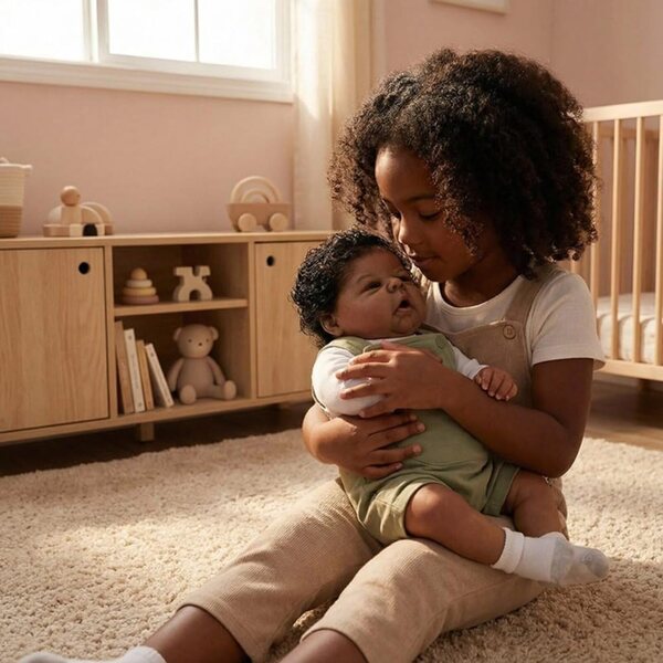 Lonian Reborn African American Baby Girl 50 cm realistischer weicher Körper für Kinder ab 3 Jahren