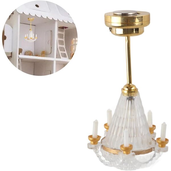 Yctze Lampadario LED Miniatura per Casa delle Bambole, Elegante e Realistico 6,5 cm