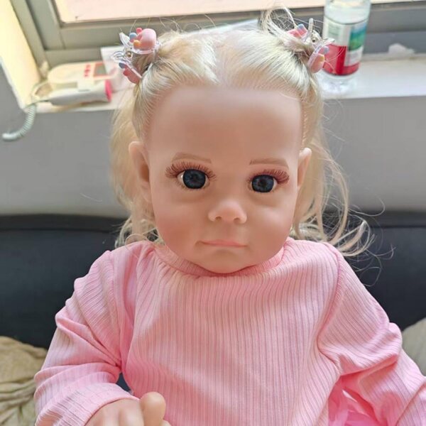 Lonian 24 Zoll realistische Silikon-Rebornpuppe mit rosa Prinzenkleid