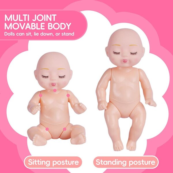 6er-Set Mini-Babypuppen 10,2 cm mit Tierschlafsack – realistische Puppen für Mädchen