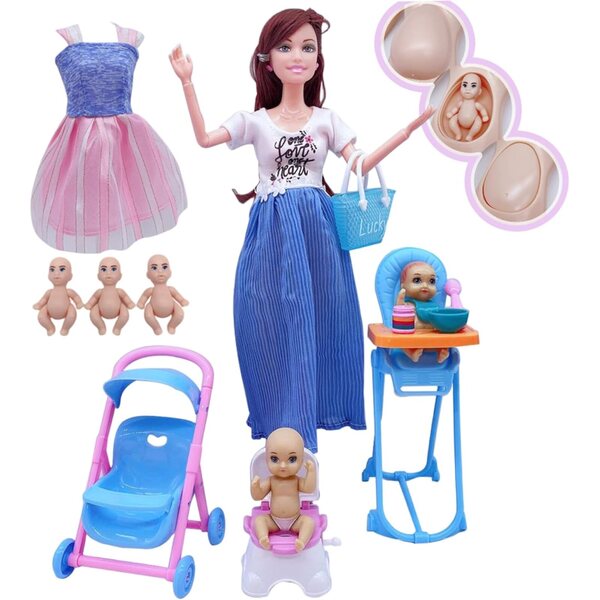 Schwangerer Welpe 30 cm mit beweglichen Gelenken und Baby im Bauch für Kinder