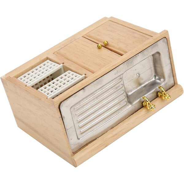 Haofy Tavolo Miniatura per Lavare Piatti in Legno di Betulla per Casa delle Bambole 1/12