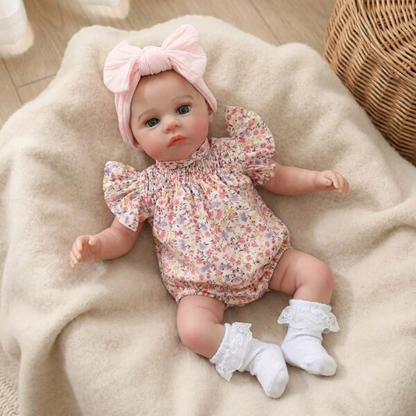 Lonian Bambole Reborn Neugeborenes Baby 17 Zoll Realistico in Morbido Silicone e Cotone