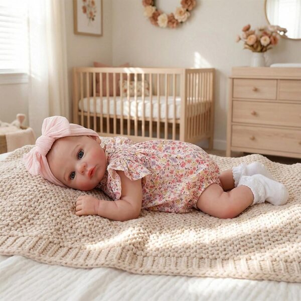 Lonian Bambole Reborn Neugeborenes Baby 17 Zoll Realistico in Morbido Silicone e Cotone