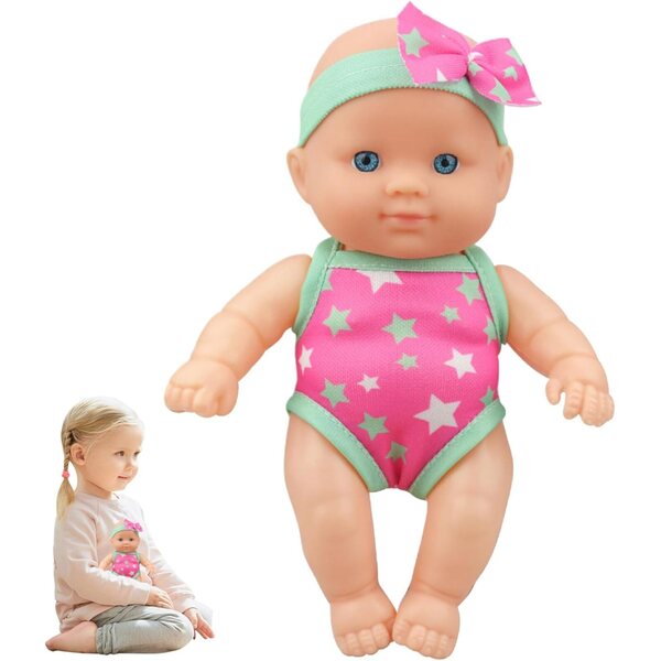 Bambola Neonato Galleggiante Impermeabile con Articolazioni Mobili e Costumi Rimovibili
