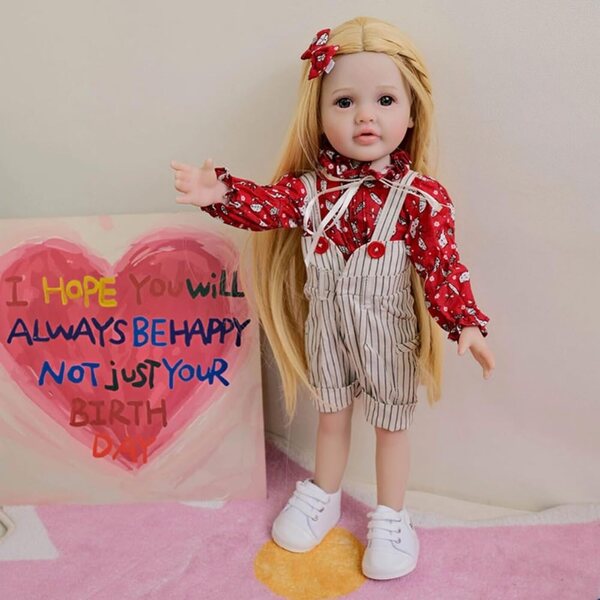 Lonian Pupa Reborn Bambina 45cm in Vinile Silicone Realistica con Accessori