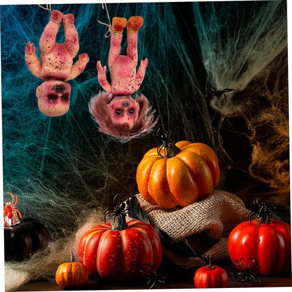 Set mit 2 Horror-Halloween-Blood-Girl- und Boy-Puppen aus 25 cm PVC