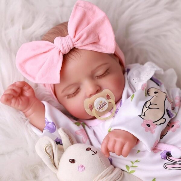 Lonian Reborn Baby 18" bambola neonato realistica con corpo in stoffa morbida e accessori