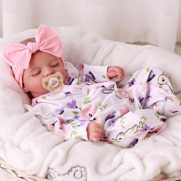 Lonian Reborn Baby 18" bambola neonato realistica con corpo in stoffa morbida e accessori