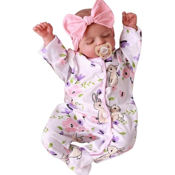 Lonian Reborn Baby 18" bambola neonato realistica con corpo in stoffa morbida e accessori