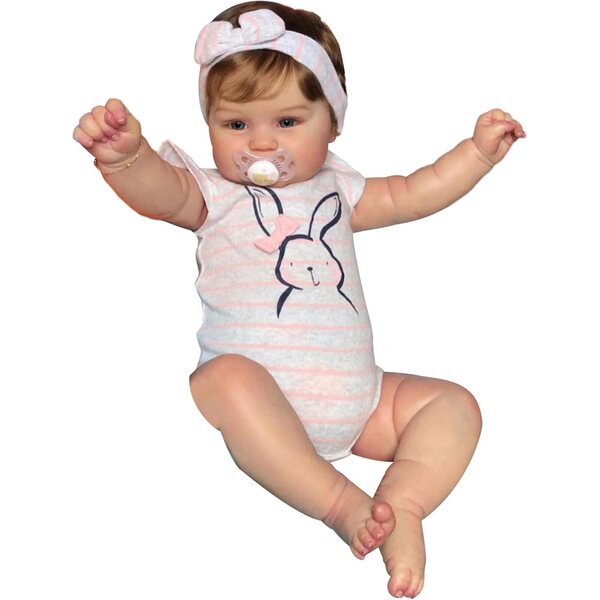 50 cm Silikon-Neugeborenenpuppe mit beweglichen Armen und Beinen für Kinder und Geschenk