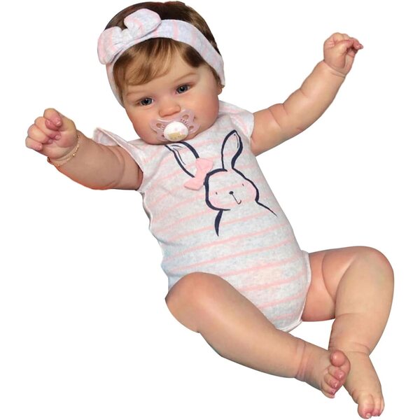 50 cm Silikon-Neugeborenenpuppe mit beweglichen Armen und Beinen für Kinder und Geschenk