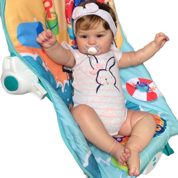 50 cm Silikon-Neugeborenenpuppe mit beweglichen Armen und Beinen für Kinder und Geschenk