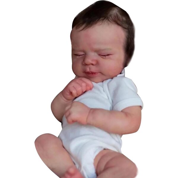 Realistische Neugeborenepuppe 49 cm mit beweglichen Armen und Beinen aus Silikon