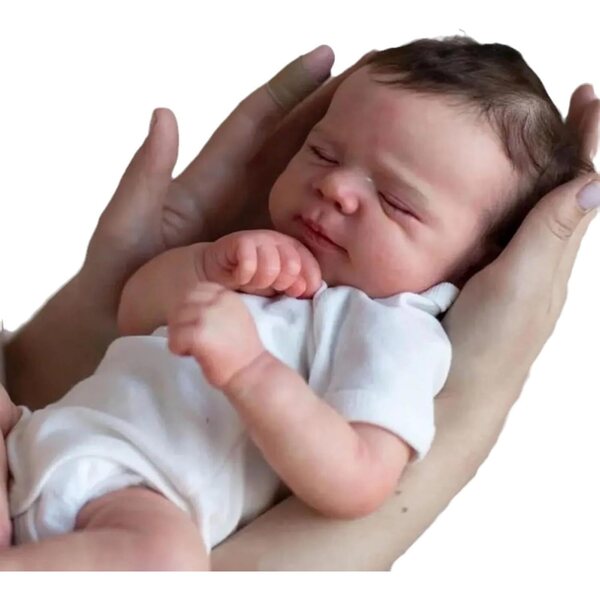 Realistische Neugeborenepuppe 49 cm mit beweglichen Armen und Beinen aus Silikon