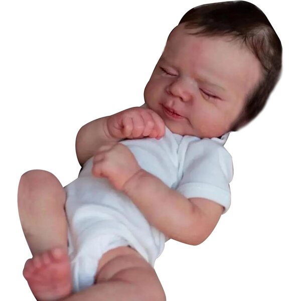 Realistische Neugeborenepuppe 49 cm mit beweglichen Armen und Beinen aus Silikon