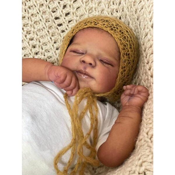 Lonian Reborn Dolls 45 cm Pupa realistica neonato africano con accessori, morbida e posabile