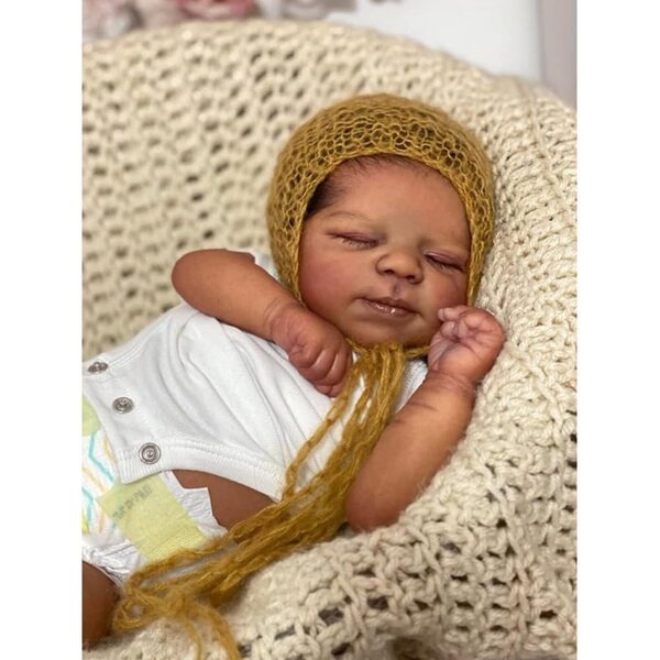 Lonian Reborn Dolls 45 cm Pupa realistica neonato africano con accessori, morbida e posabile