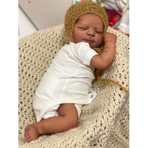 Lonian Reborn Dolls 45 cm Pupa realistica neonato africano con accessori, morbida e posabile