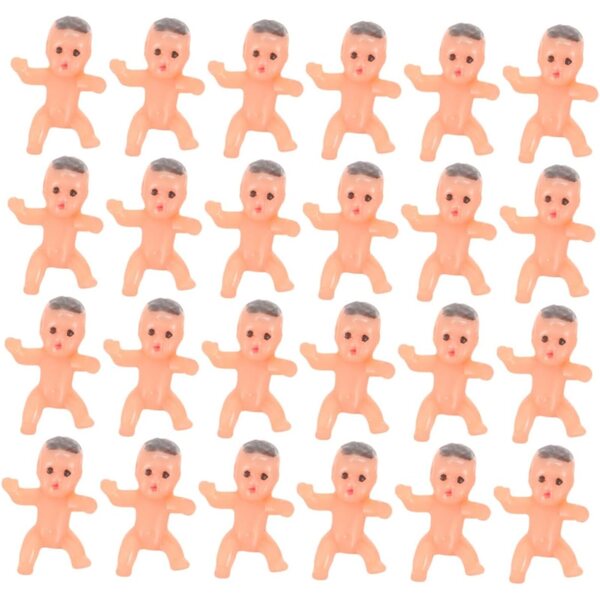 Set 40 Mini Babypuppen in Plastica per Decorazioni Baby Shower e Feste