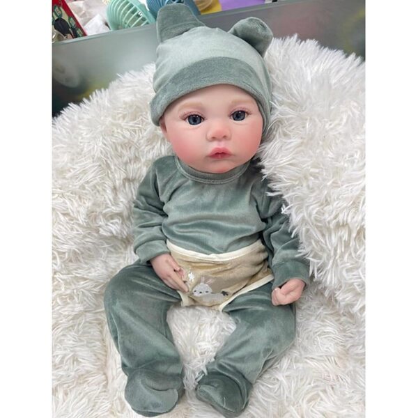Lonian Reborn Puppen Girl 18 Inch realistisch lichaam in blauw siliconen vinyl