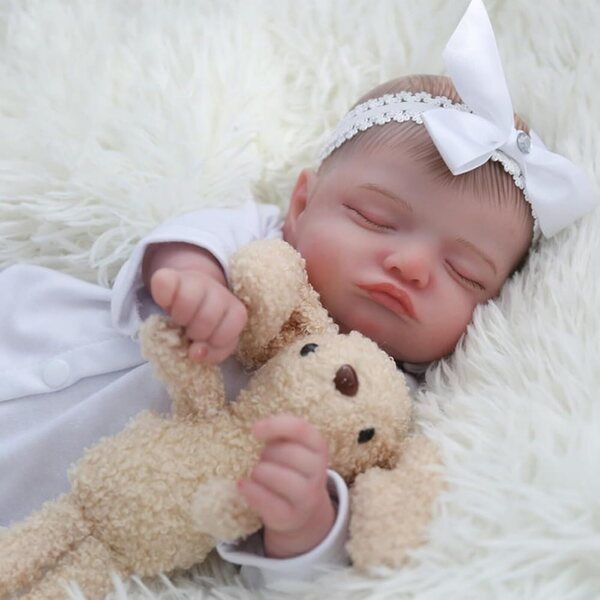 Lonian Reborn Dolls 19 inch - Levensechte babypop met stoffen lijfje en accessoires