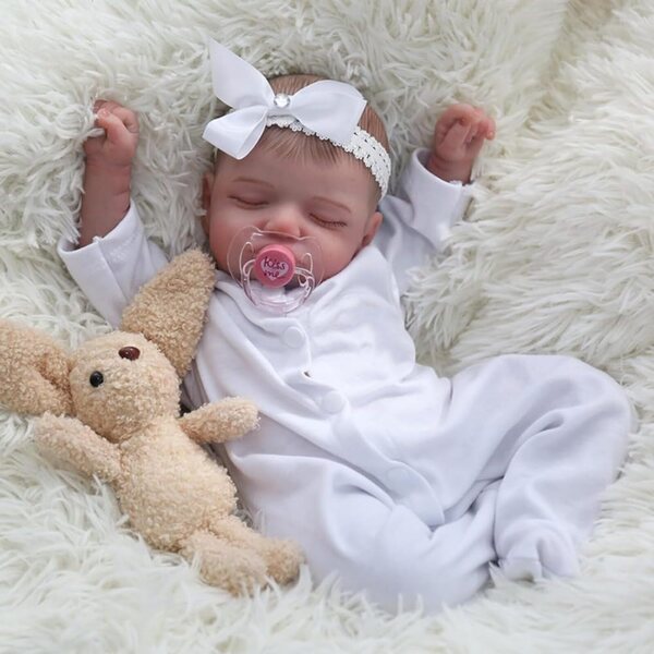 Lonian Reborn Dolls 19 inch - Levensechte babypop met stoffen lijfje en accessoires